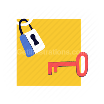 lock, key, protection, privacy, padlock